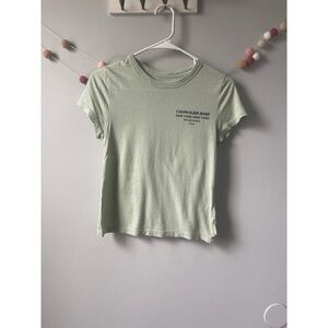 Calvin Klein Jeans Sage Green Cropped Baby Tee